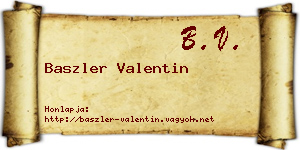 Baszler Valentin névjegykártya